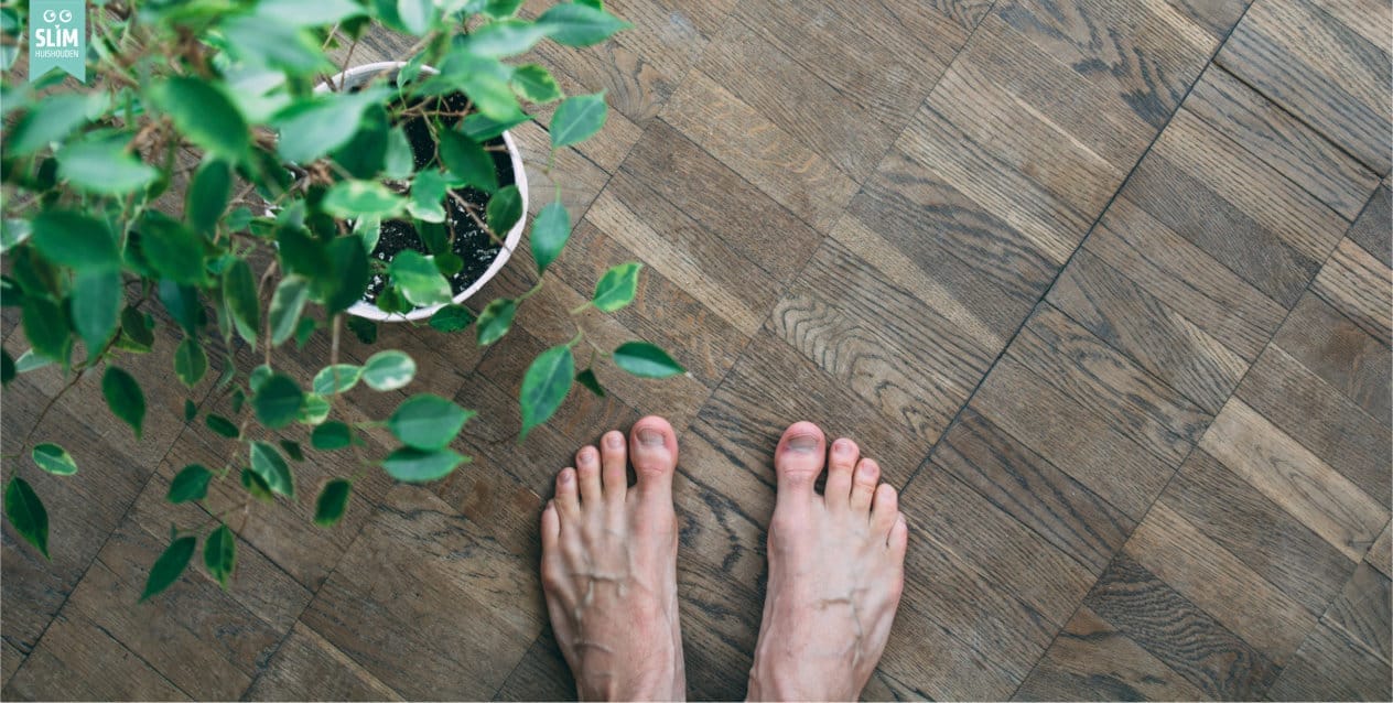 Blote voeten man op vloer groene plant 2024 123RF 143968273