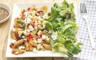 Pasta met tomaat, basilicum en feta – Vegetarisch