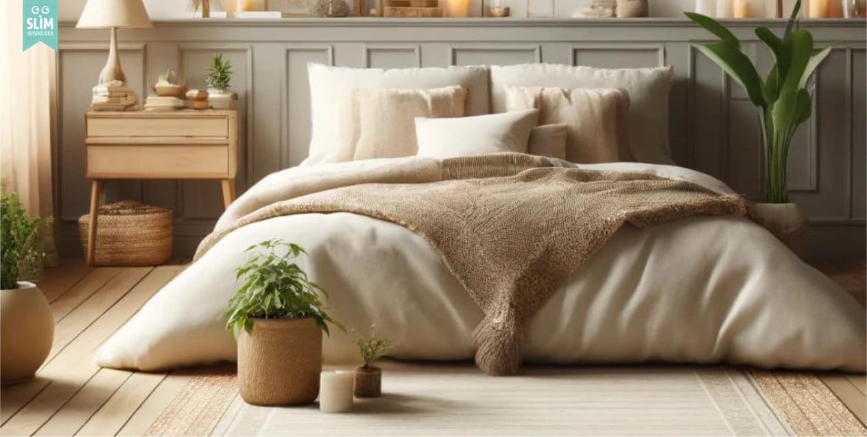 Slaapkamer met beige vloerkleed 2024 EF100